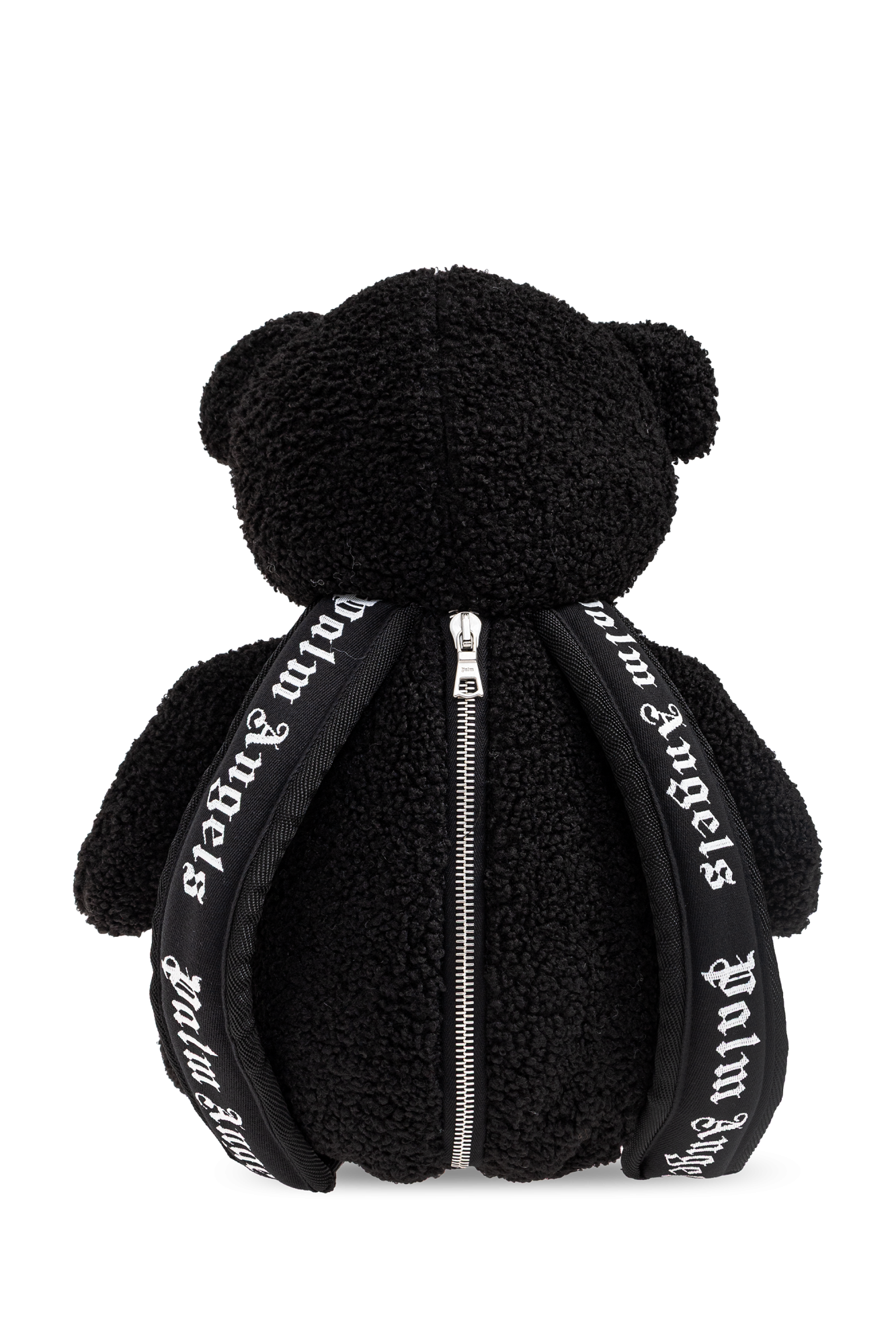 Black Backpack in the shape of a plush bear Palm Angels Kids